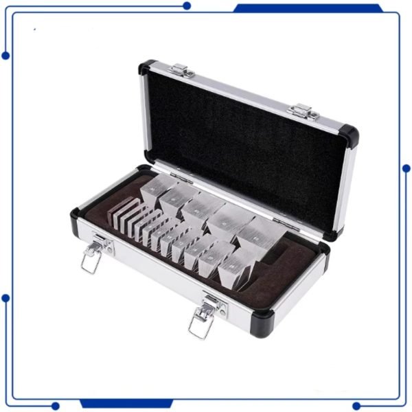 Bộ 17 lăng kính quang học nhãn khoa dạng lăng kính rời kèm hộp nhôm, thấu kính thử nghiệm dùng cho đo thị lực kèm hộp nhôm