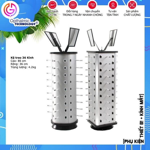 [Kệ trưng bày kính mắt ]- Kệ kính xoay trưng bày kính mắt 36 Kính trưng bày xoay 360 độ