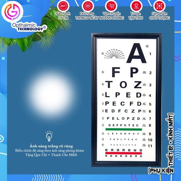 Bảng kiểm tra thị lực tấm nền LED khoảng cách 3 MÉT - bảng thử thị lực