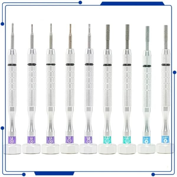 1 Bộ tua vít kính mắt bằng thép không gỉ chất lượng cao dành cho kính mắt, đồng hồ, dụng cụ sửa chữa lưỡi tua vít thay thế